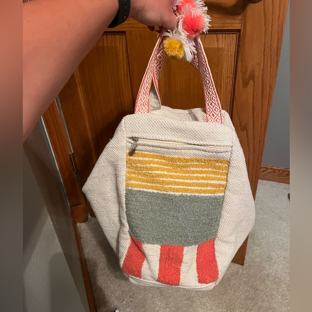 New America & Beyond Embroidered Backpack/Purse